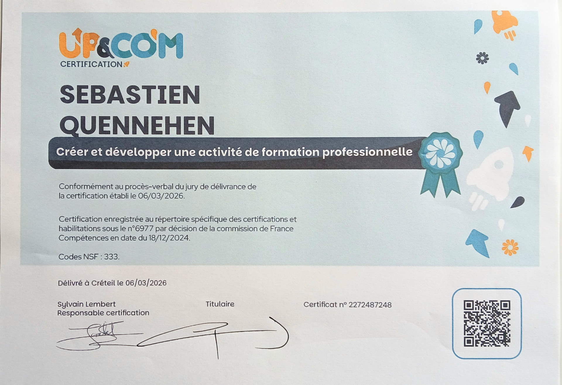 Créer et développer une activité de formation professionnelle