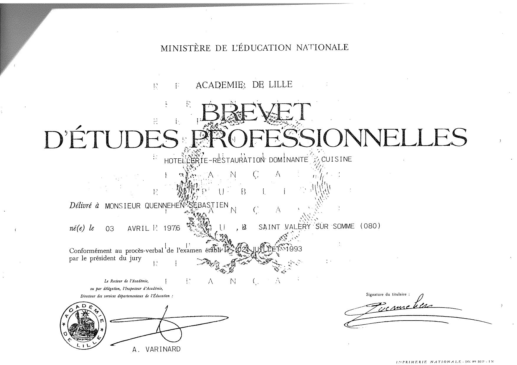 BEP Hôtellerie-Restauration — Cuisine
