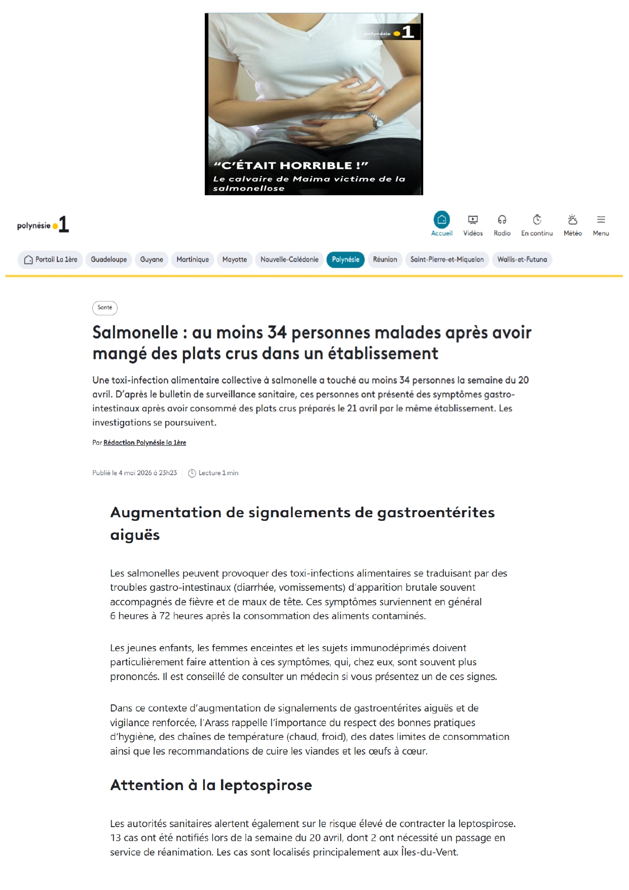 Salmonelle : au moins 34 personnes malades après avoir mangé des plats crus